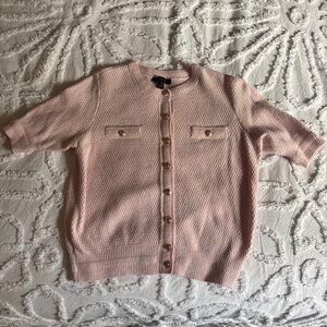 Ann Taylor Pink Petite Blouson Sleeve Stitch Cardigan (SP)